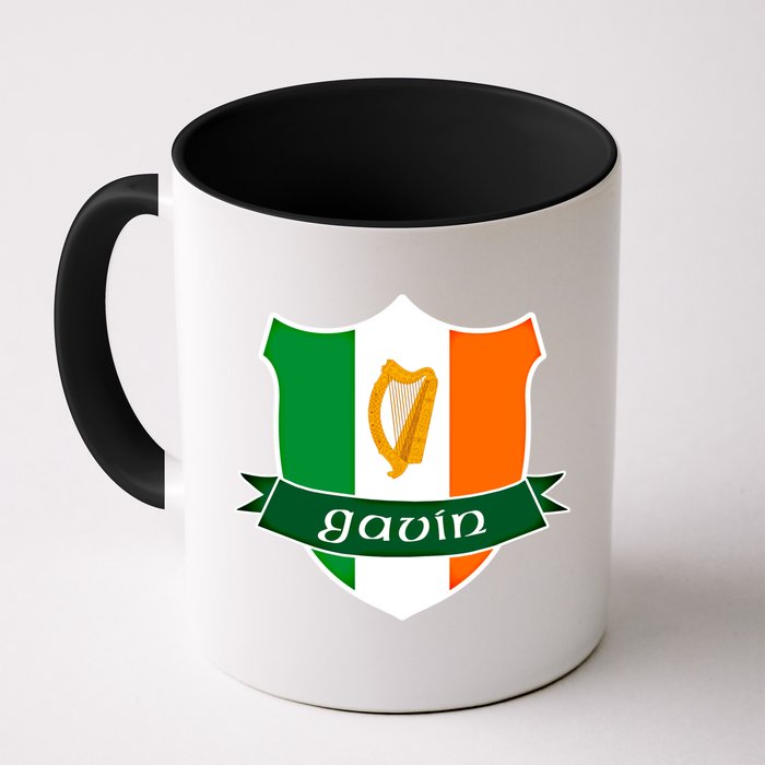 Gavin Name Irish Gift Irish Flag Harp Crest Mug