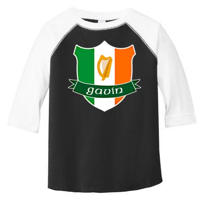 Gavin Name Irish Gift Irish Flag Harp Crest Toddler Fine Jersey T-Shirt
