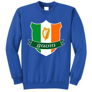 Gavin Name Irish Gift Irish Flag Harp Crest Sweatshirt