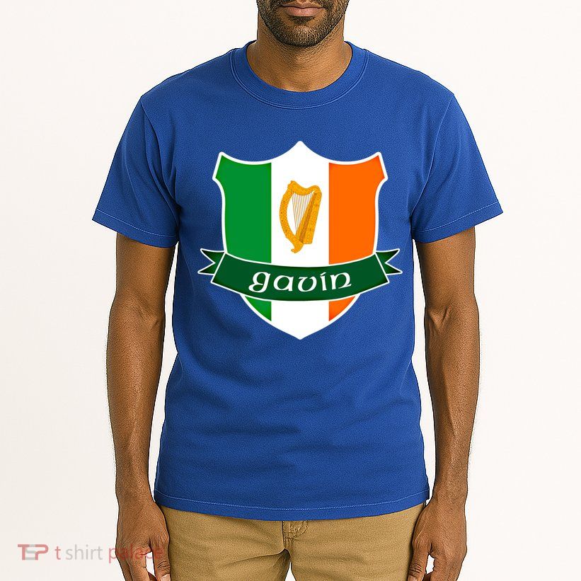 Gavin Name Irish Gift Irish Flag Harp Crest Tall T-Shirt