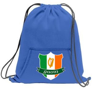 Gavin Name Irish Gift Irish Flag Harp Crest Sweatshirt Cinch Pack Bag