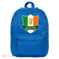 Gavin Name Irish Gift Irish Flag Harp Crest 16 in Basic Backpack