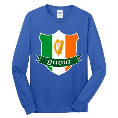 Gavin Name Irish Gift Irish Flag Harp Crest Tall Long Sleeve T-Shirt