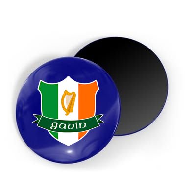 Gavin Name Irish Gift Irish Flag Harp Crest Magnet