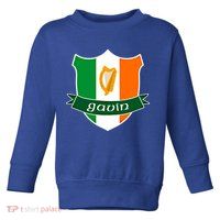 Gavin Name Irish Gift Irish Flag Harp Crest Toddler Sweatshirt