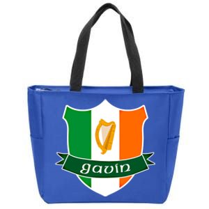 Gavin Name Irish Gift Irish Flag Harp Crest Zip Tote Bag