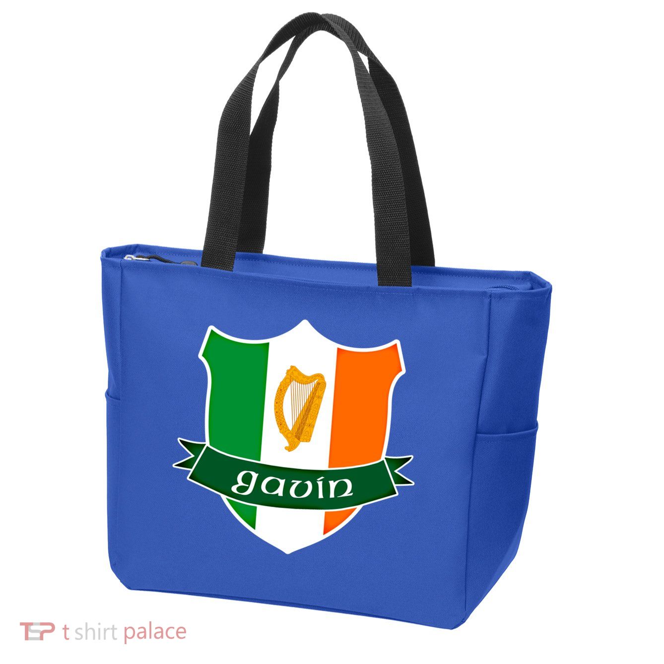 Gavin Name Irish Gift Irish Flag Harp Crest Zip Tote Bag