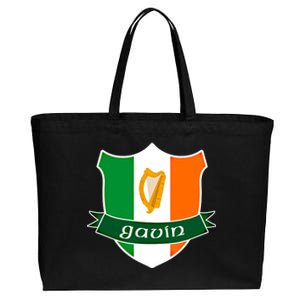 Gavin Name Irish Gift Irish Flag Harp Crest Cotton Canvas Jumbo Tote