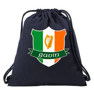 Gavin Name Irish Gift Irish Flag Harp Crest Drawstring Bag