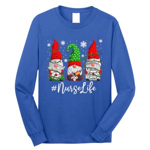 Gnomes Nurse Life Funny Christmas Holiday Funny Long Sleeve Shirt