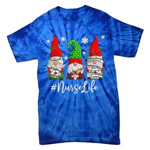 Gnomes Nurse Life Funny Christmas Holiday Funny Tie-Dye T-Shirt