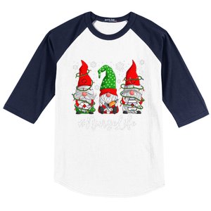 Gnomes Nurse Life Funny Christmas Holiday Funny Baseball Sleeve Shirt