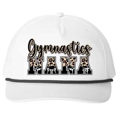 Gymnastics Nana Leopard Grandma Nana Of A Gymnast Nana Meaningful Gift Snapback Five-Panel Rope Hat