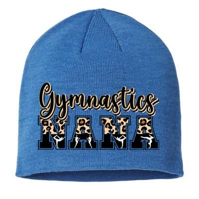 Gymnastics Nana Leopard Grandma Nana Of A Gymnast Nana Meaningful Gift Sustainable Beanie