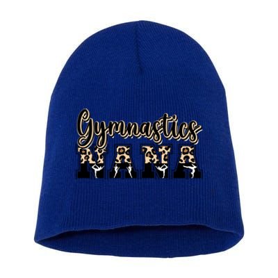 Gymnastics Nana Leopard Grandma Nana Of A Gymnast Nana Meaningful Gift Short Acrylic Beanie