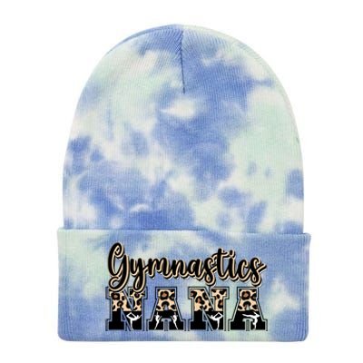 Gymnastics Nana Leopard Grandma Nana Of A Gymnast Nana Meaningful Gift Tie Dye 12in Knit Beanie