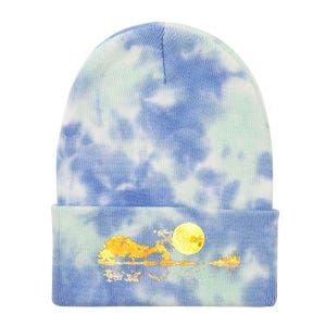 Guitar Nature Moon Retro Style Guitarist Acoustic Guitar Tie Dye 12in Knit Beanie