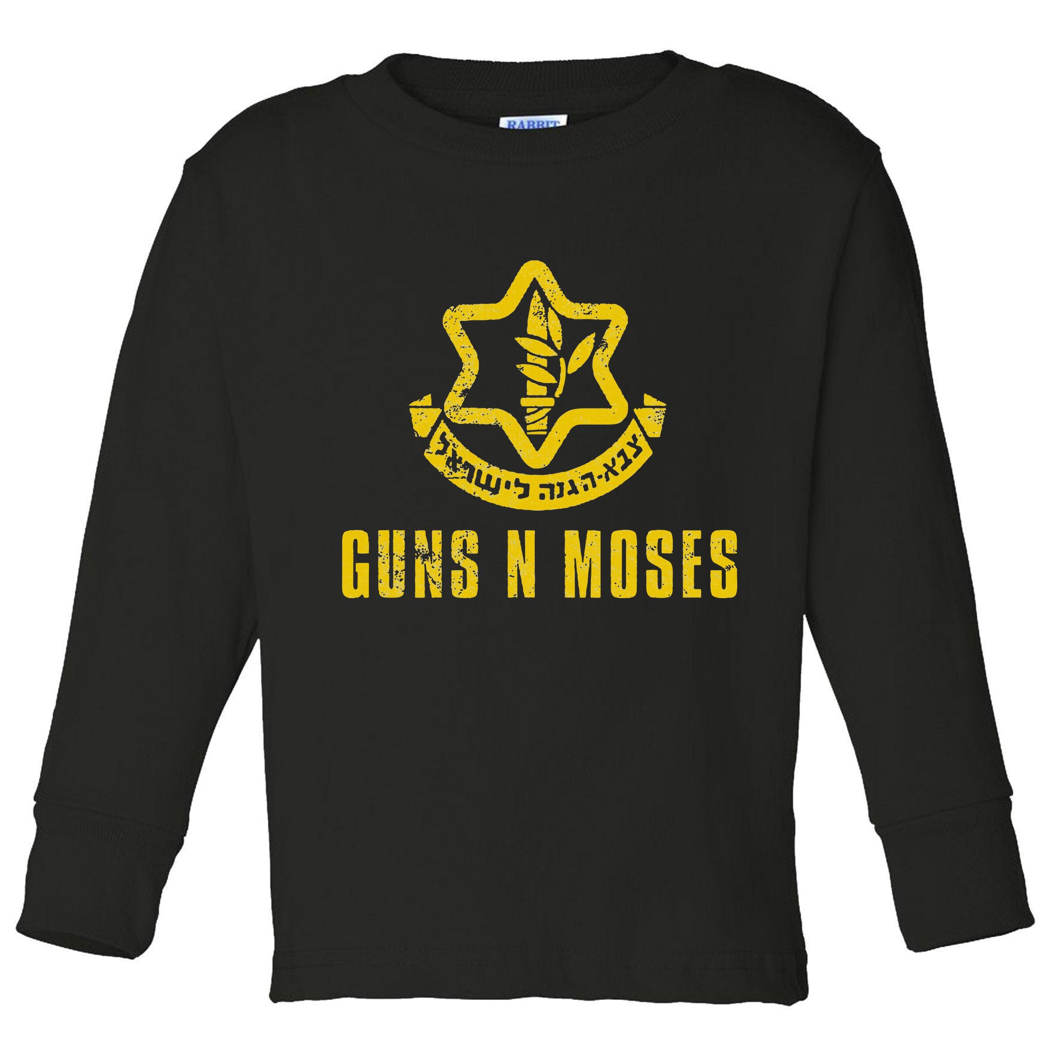 Guns N Moses Israel Defense Forces IDF Tzahal Krav Maga Toddler Long Sleeve Shirt