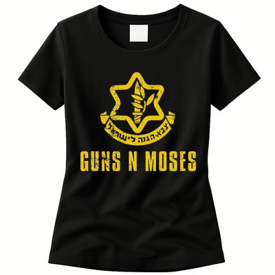 Guns N Moses Israel Defense Forces IDF Tzahal Krav Maga Womens T-Shirt