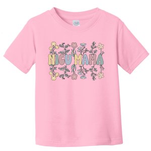 Groovy NICU Mama Flowers Mother Of A NICU Warrior Toddler T-Shirt