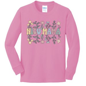 Groovy NICU Mama Flowers Mother Of A NICU Warrior Kids Long Sleeve Shirt