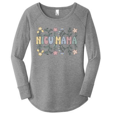 Groovy NICU Mama Flowers Mother Of A NICU Warrior Women's Perfect Tri Tunic Long Sleeve Shirt