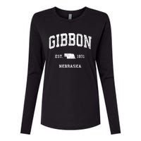 Gibbon Nebraska Ne Vintage Athletic Sports Womens Cotton Relaxed Long Sleeve T-Shirt