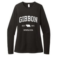 Gibbon Nebraska Ne Vintage Athletic Sports Womens CVC Long Sleeve Shirt