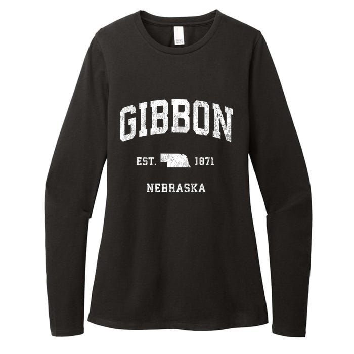 Gibbon Nebraska Ne Vintage Athletic Sports Womens CVC Long Sleeve Shirt