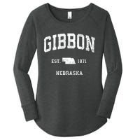 Gibbon Nebraska Ne Vintage Athletic Sports Women's Perfect Tri Tunic Long Sleeve Shirt