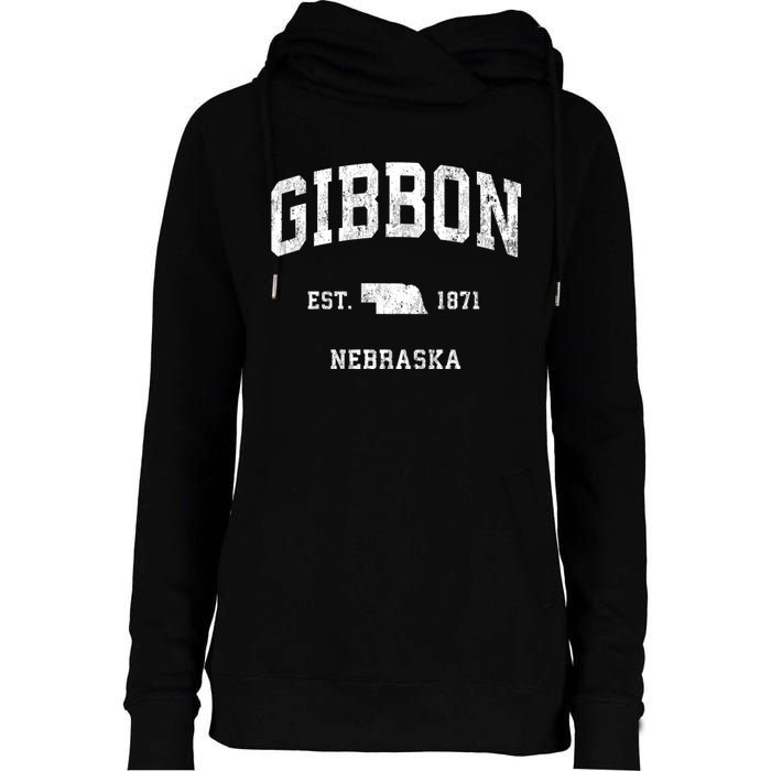 Gibbon Nebraska Ne Vintage Athletic Sports Womens Funnel Neck Pullover Hood