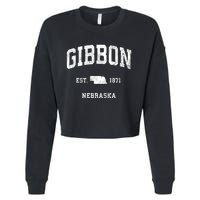 Gibbon Nebraska Ne Vintage Athletic Sports Cropped Pullover Crew