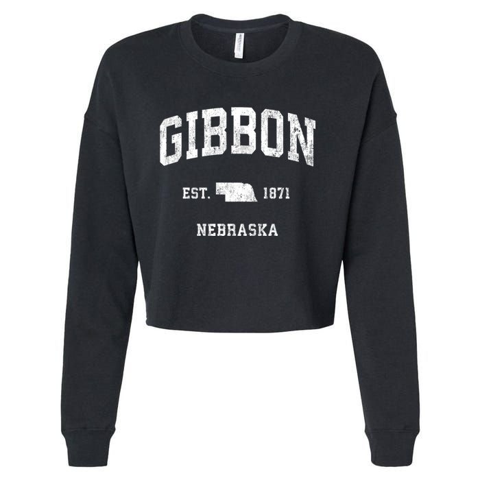 Gibbon Nebraska Ne Vintage Athletic Sports Cropped Pullover Crew