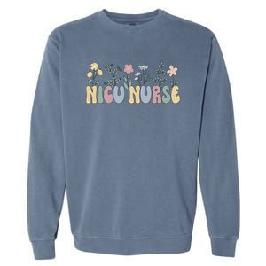 Groovy Nicu Nurse Flowers Nicu Nursing Gift Garment-Dyed Sweatshirt