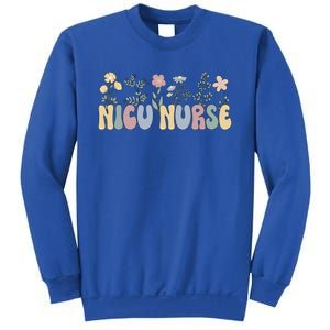 Groovy Nicu Nurse Flowers Nicu Nursing Gift Sweatshirt