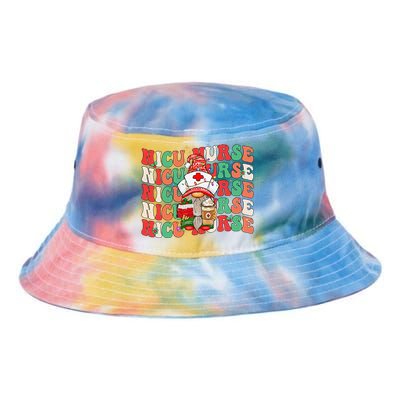 Groovy NICU Nurse Christmas Gnome Costume Neonatal Nurse Tie Dye Newport Bucket Hat