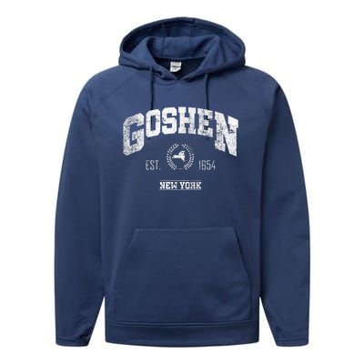 Goshen Ny New York Vintage Throwback Performance Fleece Hoodie