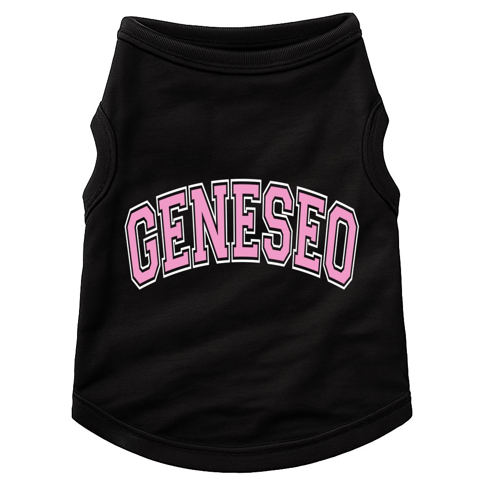 Geneseo Ny New York Varsity Style Pink Text Meaningful Gift Doggie Tank