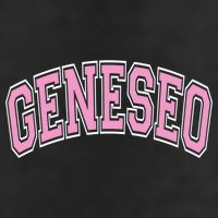 Geneseo Ny New York Varsity Style Pink Text Meaningful Gift Hat