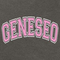 Geneseo Ny New York Varsity Style Pink Text Meaningful Gift Cotton Canvas Backpack