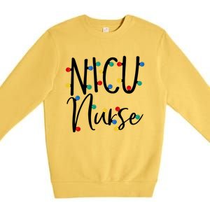 G5r7 Nicu Nurse Christmas Pajama Merry Xmas Nicu Nursing Funny Gift Premium Crewneck Sweatshirt