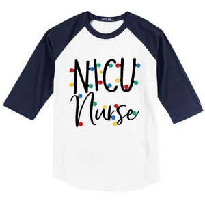 G5r7 Nicu Nurse Christmas Pajama Merry Xmas Nicu Nursing Funny Gift Baseball Sleeve Shirt