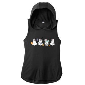 Ghost Nurses Nurse Halloween For Nurse Spooky Season Trick Gift Ladies PosiCharge Tri-Blend Wicking Draft Hoodie Tank