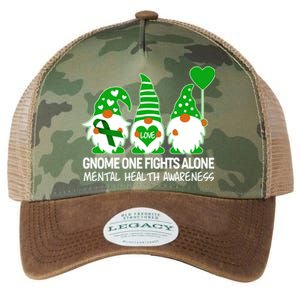 Gnome One Fights Alone Mental Health Awareness Legacy Tie Dye Trucker Hat