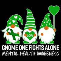 Gnome One Fights Alone Mental Health Awareness Flexfit Unipanel Trucker Cap
