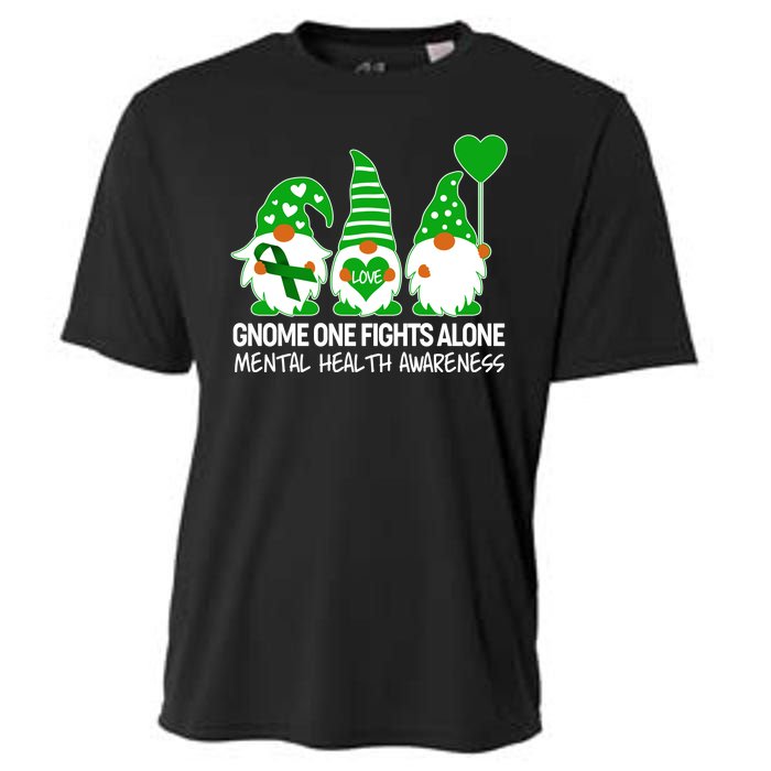 Gnome One Fights Alone Mental Health Awareness Cooling Performance Crew T-Shirt