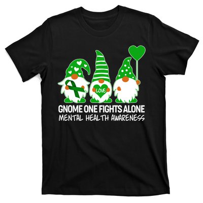 Gnome One Fights Alone Mental Health Awareness T-Shirt