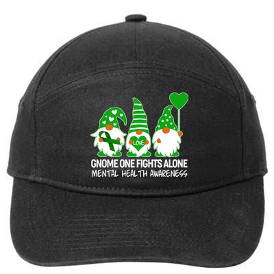 Gnome One Fights Alone Mental Health Awareness 7-Panel Snapback Hat
