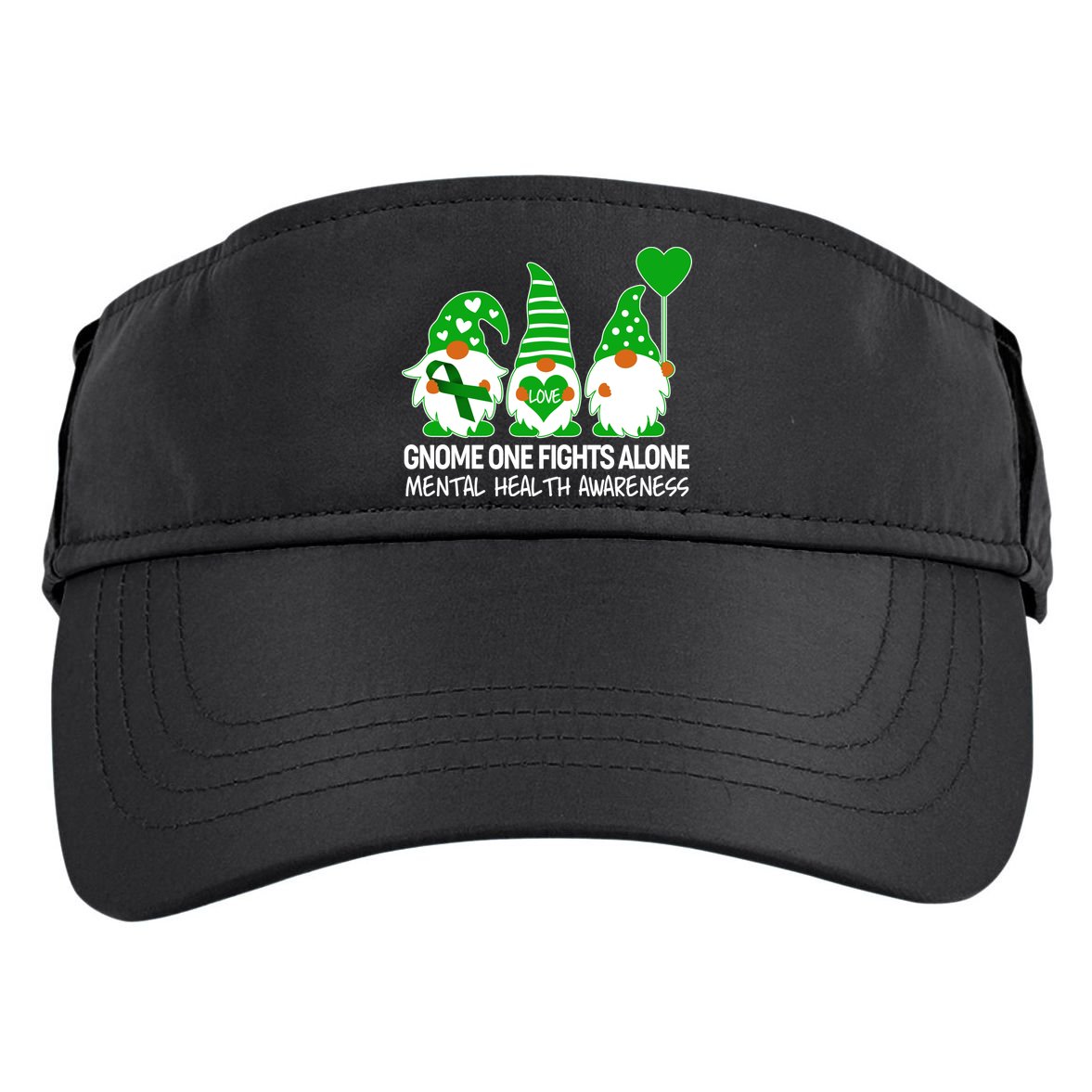 Gnome One Fights Alone Mental Health Awareness Adult Drive Performance Visor