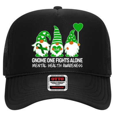 Gnome One Fights Alone Mental Health Awareness Trucker Hat